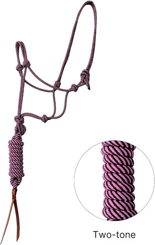 RESISTANCE Nylon Two Tone Rope Horse Halter with 9 Ft Matching Lead in Saudi Arabia