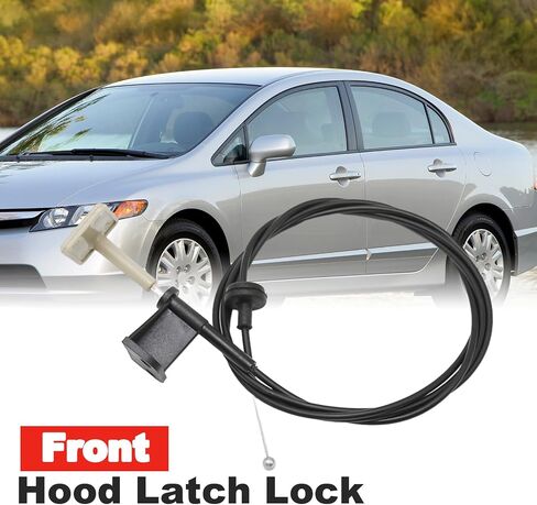 كابل تحرير غطاء المحرك، كابل تحرير قفل مزلاج غطاء المحرك الأمامي، سلك أسود بديل لسيارة Honda Civic 2006-2011، اللون البيج يستبدل 74130SNAA01 in Saudi Arabia