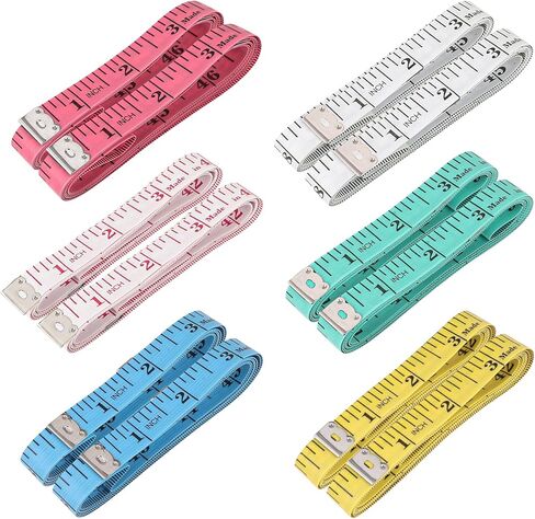 5 Pcs 120 Inch Dual Scale Measuring Tape Soft Fabric Measuring Tape Sewing Tape Measures Tailor Waist Tape for Body Weight Loss(5 Pcs 3M) in Saudi Arabia