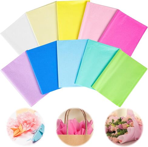 80 Sheets Pastel Tissue Paper for Gift Bags, 20''x20'' Colored Gift Tissue Paper Sheets for Crafts, Rainbow Tissue Paper for Packaging Wedding Holiday Easter Decorations in Saudi Arabia