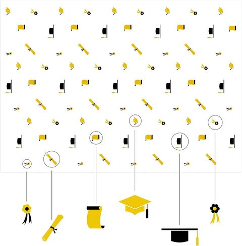 MR FIVE 30 Sheets Graduation Tissue Paper Bulk,20" x 28",Graduation Gift Wrapping Paper,Metallic Gold Black Graduation Cap and Diploma Patterned,Tissue Paper for Graduation Party in Saudi Arabia