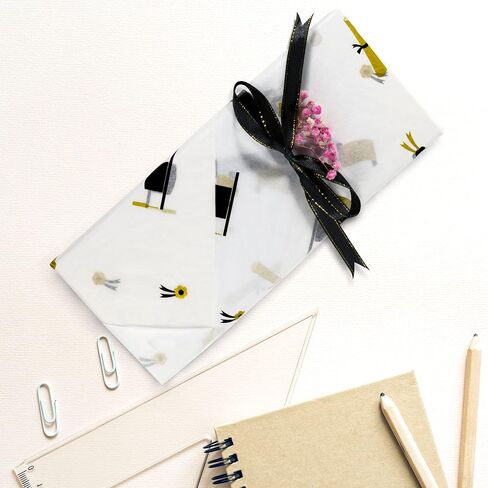 MR FIVE 30 Sheets Graduation Tissue Paper Bulk,20" x 28",Graduation Gift Wrapping Paper,Metallic Gold Black Graduation Cap and Diploma Patterned,Tissue Paper for Graduation Party in Saudi Arabia