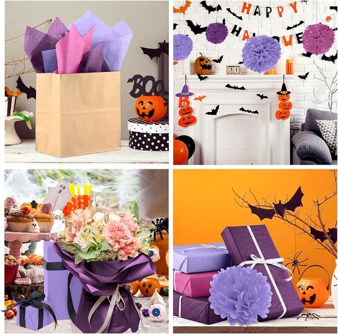 Bouiexye 60 Sheets Kraft Brown Tissue Paper Multicolor Tissue Paper Bulk Gift Wrapping for DIY Art Craft Floral Birthday Baby Shower Party Festival in Kuwait