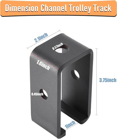 مسار عربة القنوات لجميع قنوات الدعامة 1-5/8 بوصة، 2 حزمة من دعامة تعليق مسار العربة شديدة التحمل، دعامة تعليق متوسطة مطلية بمسحوق أسود in Kuwait