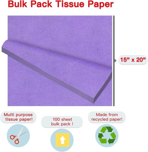 RUSPEPA Gift Wrapping Tissue Paper - Tissue Paper for Gift Wrap, Art Crafts, DIY, Pack Bags, Birthday, Wedding and More - 15 x 20 inches - 100 Sheets - Burgundy in Kuwait