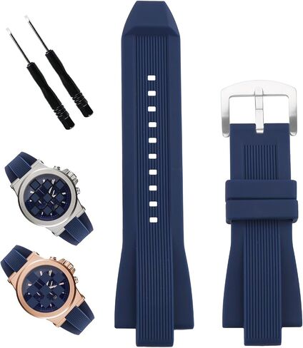 XIW Compatible for 13mm× 29mm Michael Kors MK8152 MK8295 MK8356 MK8380 MK9020 Rubber Watch Band Replacement for men Silicone Wirstband Strap women Bracelet in Saudi Arabia