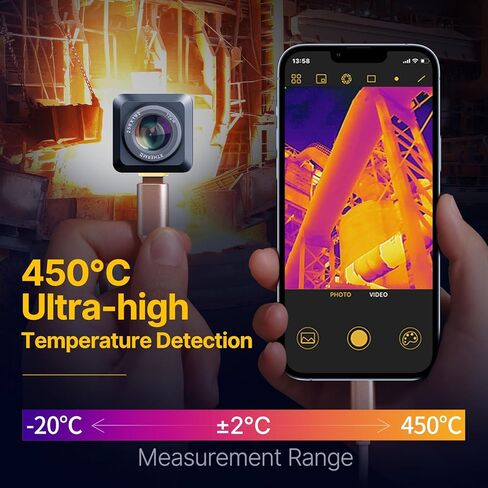 كاميرا حرارية لنظام iOS، Xinfrared T2S Plus، مستشعر InfiRay، عدسة ماكرو قابلة للتعديل 8 مم، 25 هرتز، 256x192 IR، تصوير حراري بالأشعة تحت الحمراء مع تقنية تحسين الصورة للصناعة، اكتشاف لوحات الدوائر in Kuwait
