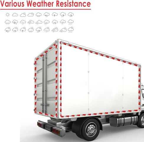 شريط أمان عاكس من Toolly مقاس 2 بوصة × 200 قدم، DOT-C2 شريط لاصق مقاوم للماء باللونين الأحمر والأبيض للمقطورة والخارجية والسيارات والشاحنات in Kuwait