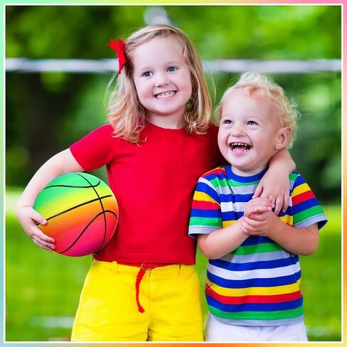 8 قطع من كرات ملعب قوس قزح مقاس 9 بوصة مع مضخة هواء يدوية واحدة، كرات رياضية ملونة نيون قابلة للنفخ كرة سلة متعددة الألوان، كرات كرة يد للأطفال والكبار، ملعب صيفي للاستخدام الداخلي والخارجي in Kuwait