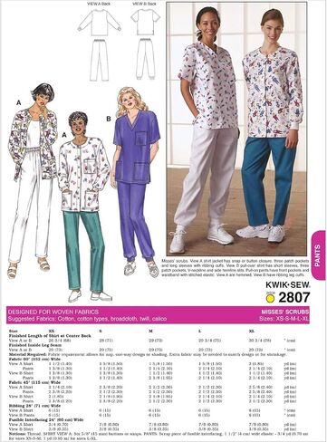 نمط خياطة فرك Kwik Sew K2807، مقاس XS-S-M-L-XL in Saudi Arabia