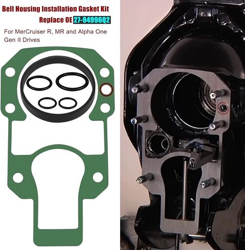 طقم إعادة إصلاح منفاخ ترانسوم وكابل التحول السفلي لـ Mercruiser R، MR، Alpha I Gen I 1983-1990 sterndrives يحل محل 30-803097T1، 865436A02 in Saudi Arabia