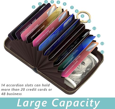 RFID Credit Card Holder, Small Card Holder Wallet with Keychain Zipper, Leather Card Case Wallet for Women, Beauty Flowers in Saudi Arabia