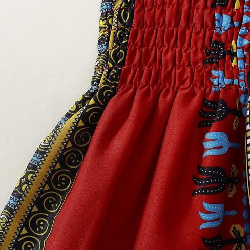 فستان MODNTOGA للأطفال الصغار والبنات الأفريقية فستان Dashiki أنقرة بدون أكمام بحمالة فستان بوهو ملابس للفتيات الصغيرات in Kuwait