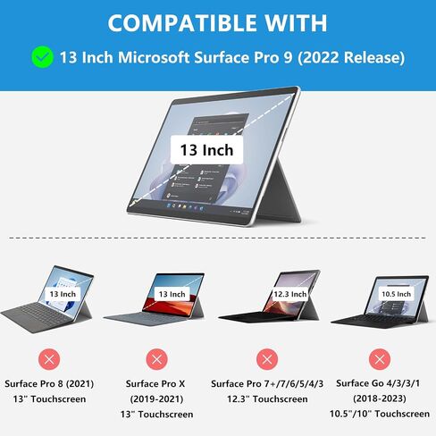 حافظة MMK Surface Pro 9 مع لوحة مفاتيح 13 بوصة 2022، حافظة لوحة مفاتيح لجهاز Microsoft Surface Pro 9 13 بوصة 2022، حافظة كمبيوتر لوحي مع لوحة مفاتيح لاسلكية قابلة للفصل وعرض متعدد الزوايا - أزرق in Saudi Arabia