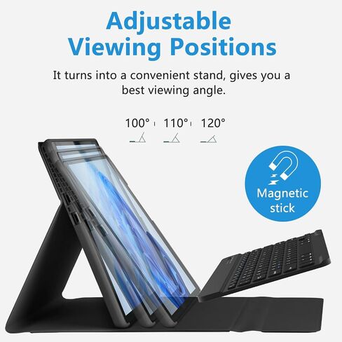 حافظة MMK Surface Pro 9 مع لوحة مفاتيح 13 بوصة 2022، حافظة لوحة مفاتيح لجهاز Microsoft Surface Pro 9 13 بوصة 2022، حافظة كمبيوتر لوحي مع لوحة مفاتيح لاسلكية قابلة للفصل وعرض متعدد الزوايا - أزرق in Saudi Arabia