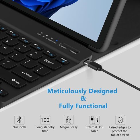حافظة MMK Surface Pro 9 مع لوحة مفاتيح 13 بوصة 2022، حافظة لوحة مفاتيح لجهاز Microsoft Surface Pro 9 13 بوصة 2022، حافظة كمبيوتر لوحي مع لوحة مفاتيح لاسلكية قابلة للفصل وعرض متعدد الزوايا - أزرق in Saudi Arabia
