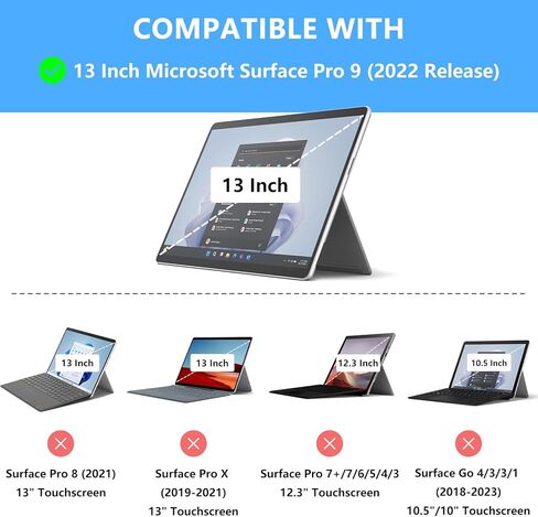 حافظة MMK Surface Pro 9 مع لوحة مفاتيح 13 بوصة 2022، حافظة لوحة مفاتيح لجهاز Microsoft Surface Pro 9 13 بوصة 2022، حافظة كمبيوتر لوحي مع لوحة مفاتيح لاسلكية قابلة للفصل وعرض متعدد الزوايا - أزرق in Saudi Arabia