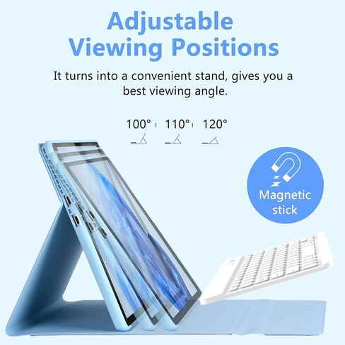 حافظة MMK Surface Pro 9 مع لوحة مفاتيح 13 بوصة 2022، حافظة لوحة مفاتيح لجهاز Microsoft Surface Pro 9 13 بوصة 2022، حافظة كمبيوتر لوحي مع لوحة مفاتيح لاسلكية قابلة للفصل وعرض متعدد الزوايا - أزرق in Saudi Arabia