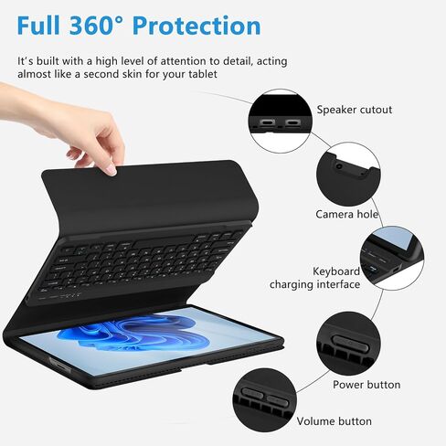 حافظة MMK Surface Pro 9 مع لوحة مفاتيح 13 بوصة 2022، حافظة لوحة مفاتيح لجهاز Microsoft Surface Pro 9 13 بوصة 2022، حافظة كمبيوتر لوحي مع لوحة مفاتيح لاسلكية قابلة للفصل وعرض متعدد الزوايا - أزرق in Saudi Arabia