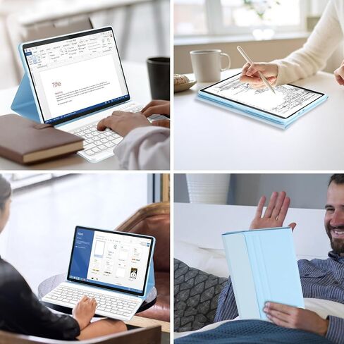 حافظة MMK Surface Pro 9 مع لوحة مفاتيح 13 بوصة 2022، حافظة لوحة مفاتيح لجهاز Microsoft Surface Pro 9 13 بوصة 2022، حافظة كمبيوتر لوحي مع لوحة مفاتيح لاسلكية قابلة للفصل وعرض متعدد الزوايا - أزرق in Saudi Arabia