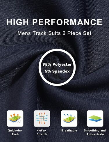 Little Donkey Andy Men's Tracksuit Sweatsuits 2 Piece Set Athletic Jogging Gym Full Zip Sets Sweat Track Suits for Men in Kuwait