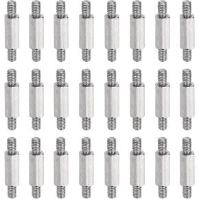 MECCANIXITY 24 Pcs Stainless Steel Double Ended Stud Nut, M3x42mm Male to Male Double End Threaded Stud for Hex Head Double End Studs Rods Right Left Hand Thread Screws in Saudi Arabia