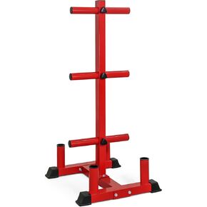 CAP Barbell Olympic Bumper Plate Tree Rack with 6 Weight Plate Posts and 4 Barbell Storage Holders – Heavy-Duty Steel Gym Organizer for Olympic Plates and Bars - Black in Saudi Arabia