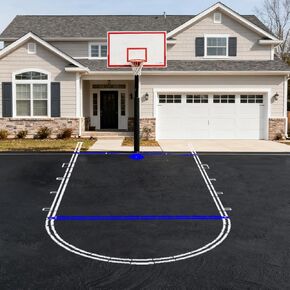 Waterproof Basketball Court Stencil Kit for Concrete, Basketball Court Marking Kit, Plastic Material, Sun-Resistant NOT Paper Board, Durable,Reusable, Can be Used More Than 100 Times in Kuwait