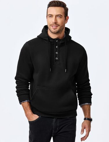 Jmierr Mens 2025 Casual Quarter الرباط Fleece Hoodie Pullover Fall Fall Winter Long Sweeve Buttshirts مع جيب in Saudi Arabia