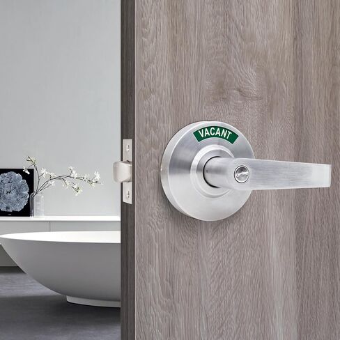 MARIE Commercial Door Handle for Bathroom Privacy,Vacant Occupied & Commercial Restroom Lock,Durable Restroom Door Handle with in-Use & Vacant Large Indicator (Black) in Saudi Arabia