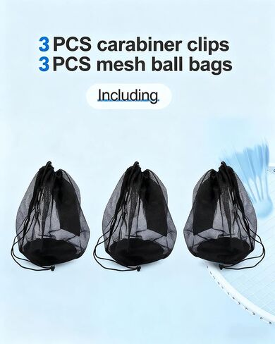 2Pcs Single Mesh Ball Bag for Basketball Soccer & Volleyball, Lightweight Net Storage with Zipper Pocket for Sports, Portable Drawstring Bags with Hanging Clip for Men, Women & Athletes, Black in Kuwait