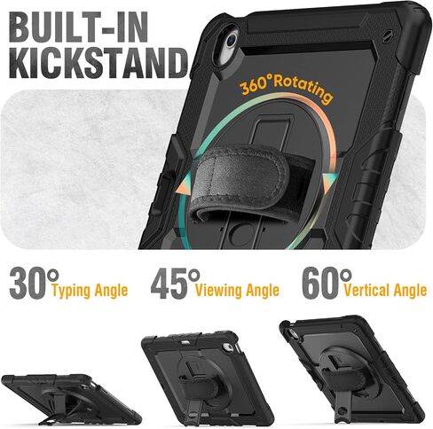 HXCASEAC CASE لـ iPad Pro 11 Inch 2024 (M4) ، تصميم مقاوم للصدمات مع حامل قلم رصاص/حامي الشاشة/حامل حزام يدوي دوار ، غلاف واقعي لـ iPad Pro11 5th Gen (A2836 ، A2837 ، A3006) - الأخضر in Kuwait