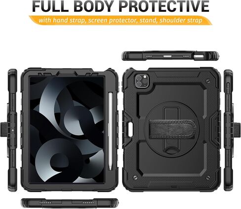 HXCASEAC CASE لـ iPad Pro 11 Inch 2024 (M4) ، تصميم مقاوم للصدمات مع حامل قلم رصاص/حامي الشاشة/حامل حزام يدوي دوار ، غلاف واقعي لـ iPad Pro11 5th Gen (A2836 ، A2837 ، A3006) - الأخضر in Kuwait