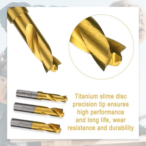 3pcs Spot Weld Drill Bit, High Speed Steel Welder Cobalt Spot Weld Cutter Titanium Coated Welding Remover Tools Equipment Accessories Available in 1/4in 6.5mm, 5/16in 8mm, 3/8in 10mm in Saudi Arabia