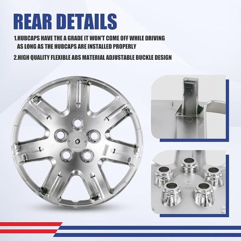 Roxx 4pcs مجموعة 16 بوصة العجلة حافة الغلاف البديل Hubcaps ل Honda Civic 2006-2011 (فقط مناسبة للعجلات الصلب) ، الترباس على قبعة محور شاحنة السيارة (5104 ، Chrome) in Kuwait