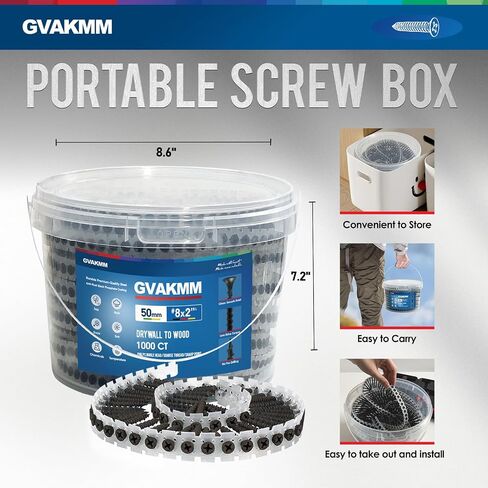#6×1-1/4 inch Drywall to Wood Collated Screw – 1000 Count,Collated Black Wood,Drywall,Sheetrock Screw in Saudi Arabia