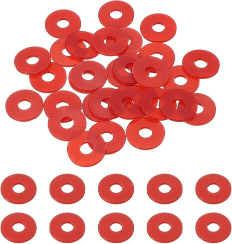 uxcell 30 Pcs Nylon Flat Washers 8mm ID 16mm OD 1.5mm Thick Plain Washer Grommets Plastic Sheet Gasket Fastener Sealing Spacer Gasket Ring Water Hose Washers, Yellow in Saudi Arabia