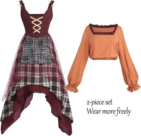 LTAKK Hocus Pocus Sisters Costume Winifred Mary Sarah Sanderson Witch Costumes for Women Halloween Dresses in Kuwait