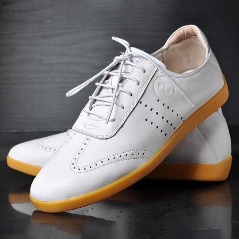 Women White Taichi Genuine Leather Shoes Breathable Cow Tendon Soles Summer Kungfu Practice Men Hollow Out Casual Cowhide Board Shoes AM025 in Saudi Arabia
