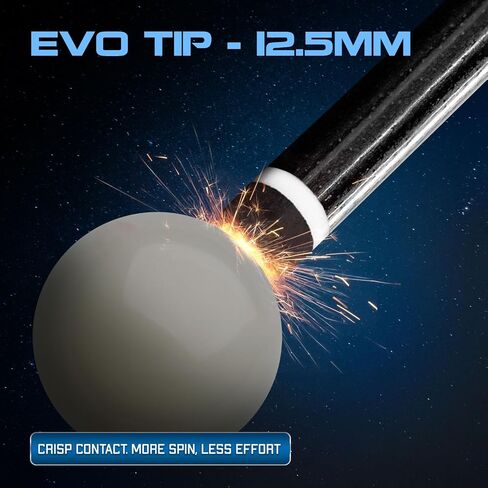 EVO Pirates Glassfiber Pool Cue Stick, Low Deflection Pool Sticks with 5/16 * 18 Pin Joint, 12.5mm Tip, Evo tip, Hybrid Pro Taper in Saudi Arabia