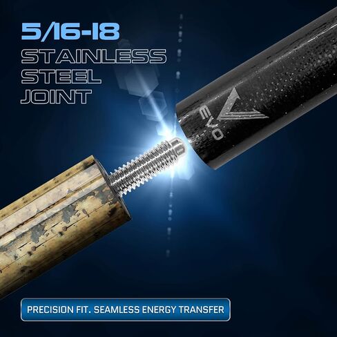 EVO Pirates Glassfiber Pool Cue Stick, Low Deflection Pool Sticks with 5/16 * 18 Pin Joint, 12.5mm Tip, Evo tip, Hybrid Pro Taper in Saudi Arabia