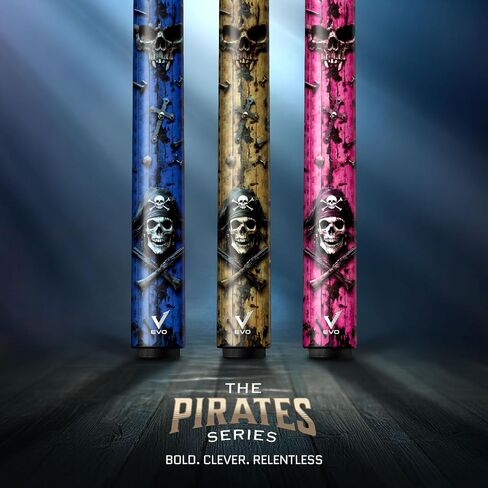 EVO Pirates Glassfiber Pool Cue Stick, Low Deflection Pool Sticks with 5/16 * 18 Pin Joint, 12.5mm Tip, Evo tip, Hybrid Pro Taper in Saudi Arabia