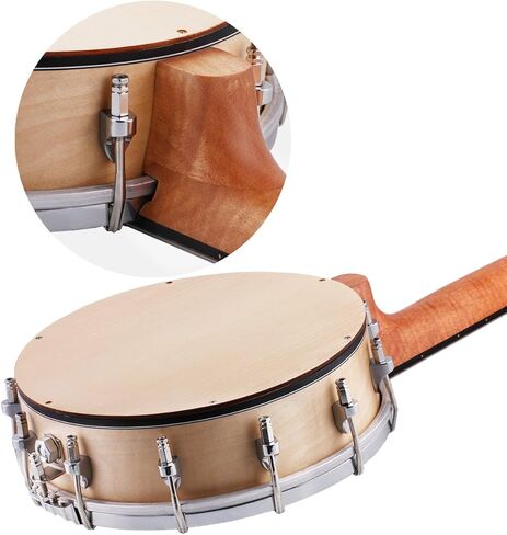 Kmise Banjo ، 5 سلسلة من banjos مع رأس Remo بالحجم الكامل 38 بوصة مغلق مع مرنان قابل للإزالة ، حزمة السلاسل ، اختيارات الأصابع ، حزام ، حالة ، ملحقات مجموعة الموالف للبالغين البالغين هدية المبتدئين in Kuwait