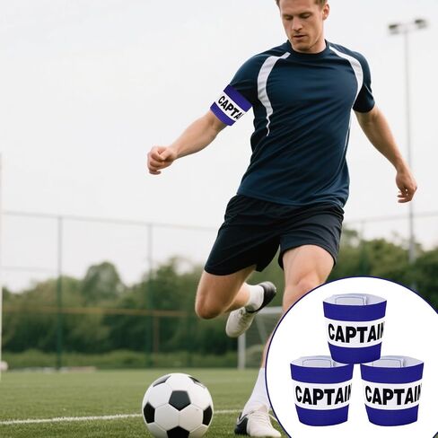 3pcs Captain Armbands Soccer, Adjustable Leader Football Arm Bands Breathable Soccer Captain Armband Sport Accessory for Football Rugby Basketball for Youth and Adults (Black) in Saudi Arabia