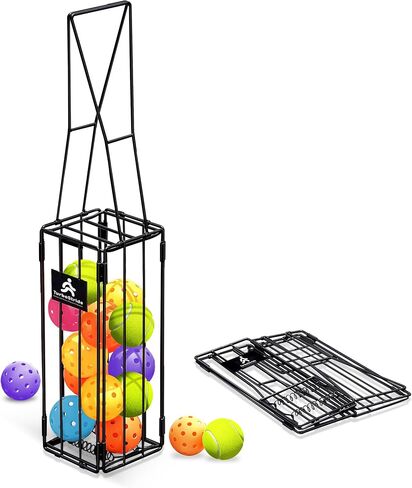 Tennis Ball Hopper Cart with 4 Wheels – Foldable, Large Capacity Pickleball & Tennis Ball Collector for Court Training & Coaching in Saudi Arabia