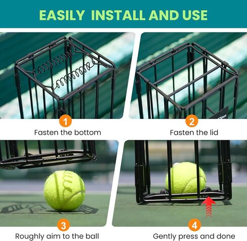 Tennis Ball Hopper Cart with 4 Wheels – Foldable, Large Capacity Pickleball & Tennis Ball Collector for Court Training & Coaching in Saudi Arabia