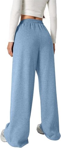 Baggy Sweatpants for Girls Straight Leg Sweat Pants Cute Y2k Preppy Clothes Elastic Drawstring Joggers with Pockets in Saudi Arabia
