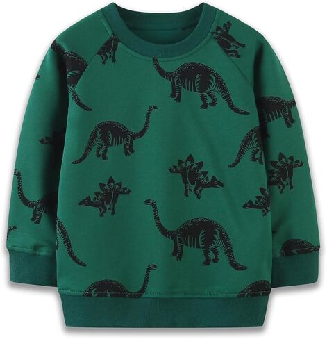 سوياتشيرتات للأولاد، بلوفرات للأطفال بأكمام طويلة، قمصان قطنية برقبة دائرية للصبيان الصغار in Kuwait