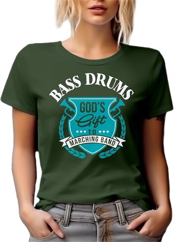 Bass Drums God's Gift to Marching Band. Artful, Crafty, Melodic Or Musically Inclined Graphic Tshirt for Marching Band Member in Saudi Arabia