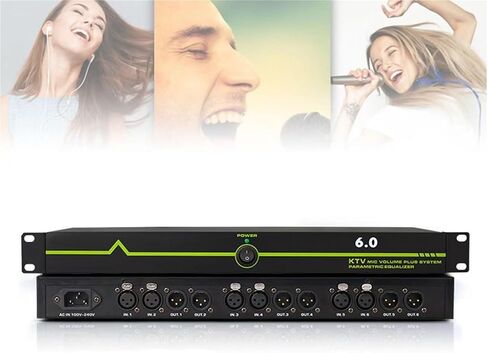Feedback Suppressor, 6-in-6 Out Microphone Anti-Howling Feedback Frequency Shifter, Level 5 Digital Anti-Squealing, Microphone Stage Ktv Effector, for Performance Stage, Audio Processor in Saudi Arabia